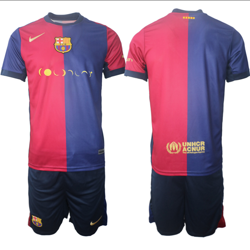 Men 2024-2025 Club Barcelona home Blue Blank Soccer Jersey->barcelona jersey->Soccer Club Jersey